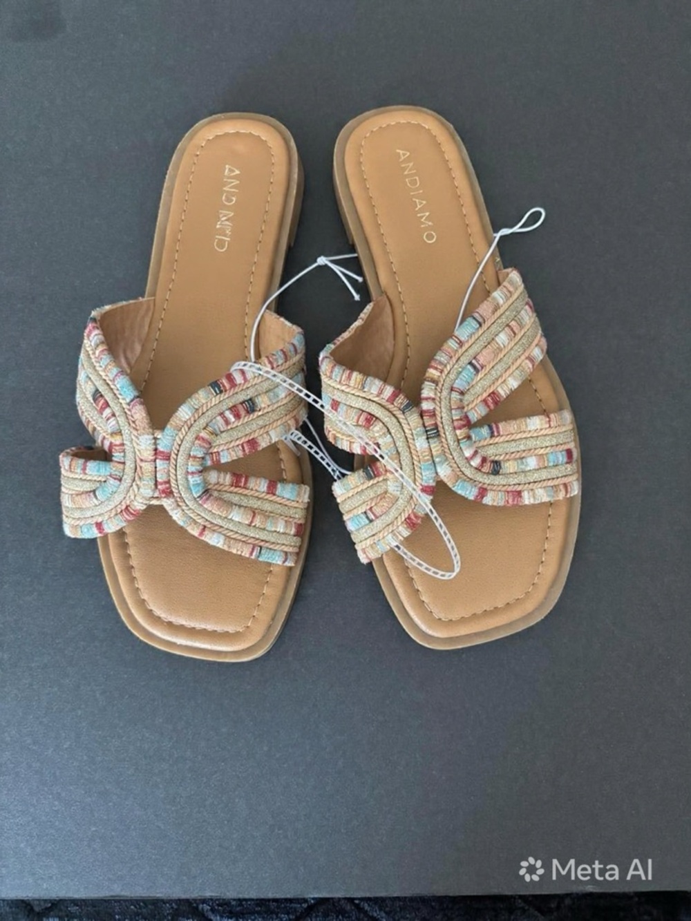 Women's Multi-Color Braided Slide Sandals 7.5 Wide